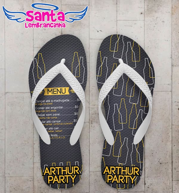 Chinelo Aniversário, Menu Personalizado COD 5399