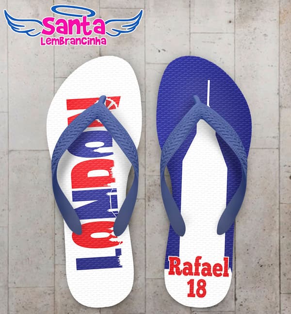 Chinelo Aniversario Londres Personalizado COD 5408