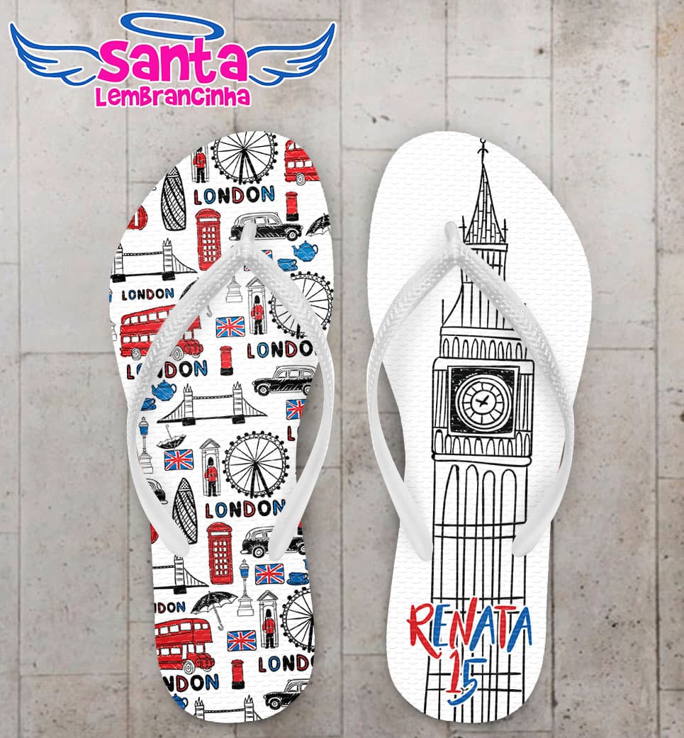 Chinelo Debutante 15 Anos Torre Big Ben Personalizado COD 5406