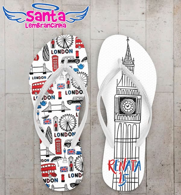 Chinelo Debutante 15 Anos Torre Big Ben Personalizado COD 5406
