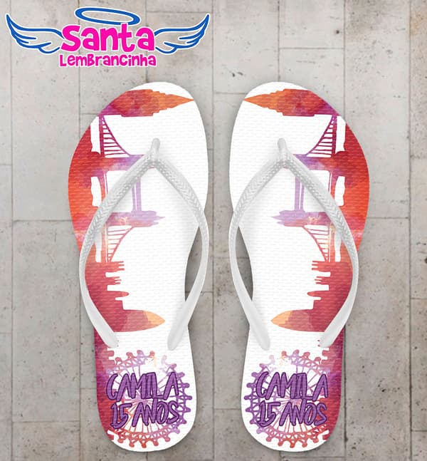 Chinelo Debutante 15 Anos de Londres Personalizado COD 5405