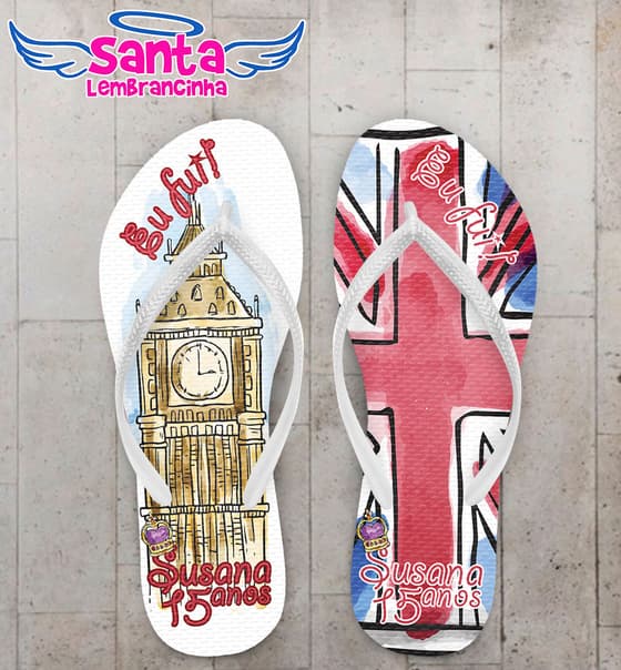 Chinelo Debutante 15 Anos Torre Big Ben, Londres Personalizado COD 5407