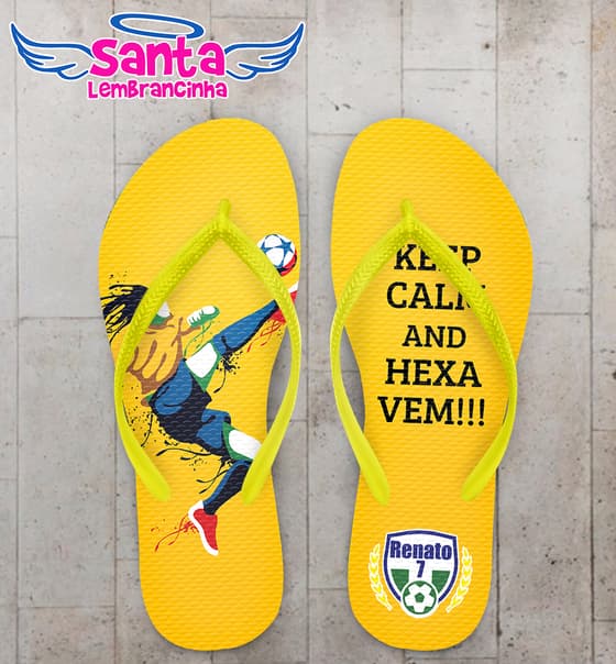 Chinelo Copa Do Mundo Keep Calm Personalizado COD 5931