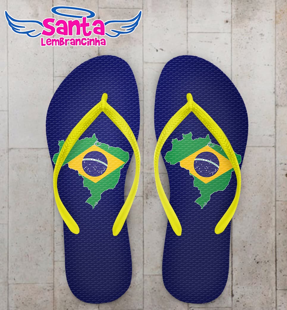 Chinelo Copa Do Mundo Mapa Brasil Personalizado COD 5934