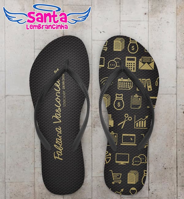 Chinelo Formatura Administração com Ícones COD 6105