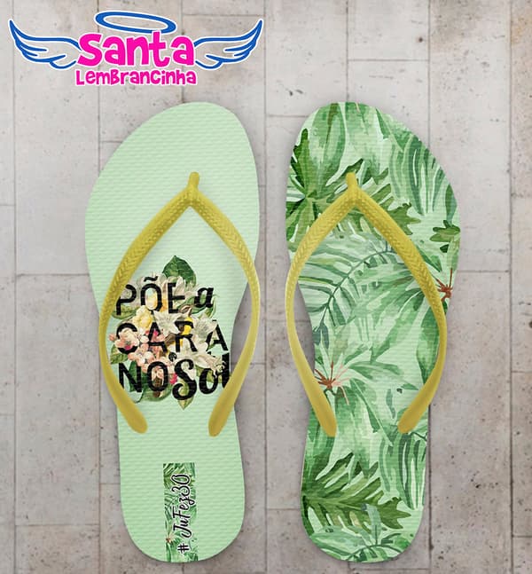 Chinelo Aniversário Floral com Frase COD 6026