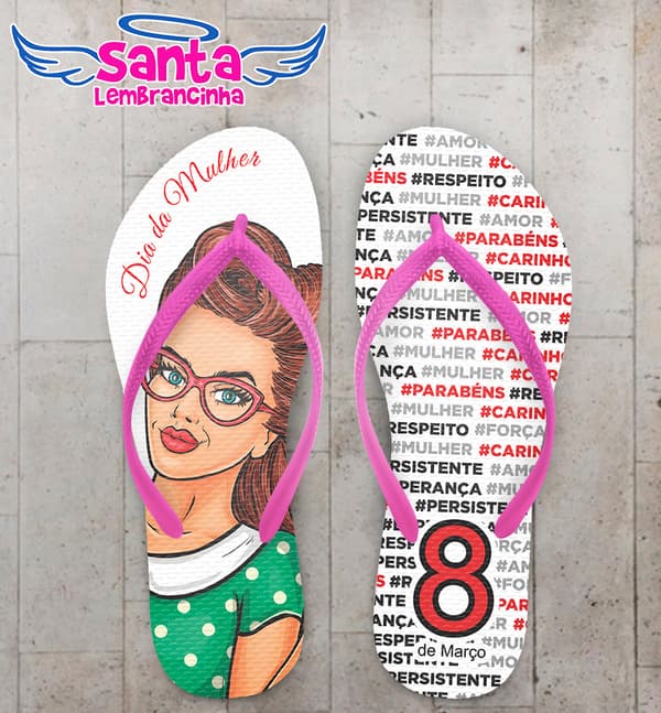 Chinelo Dia da Mulher Personalizado COD 6107