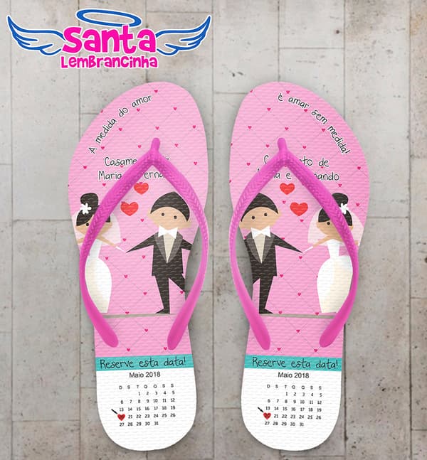 Chinelo Casamento Noivinhos com Data COD 6023