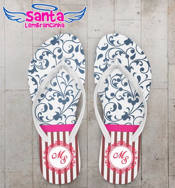 Chinelo Casamento Listrado com Arabesco COD 5995