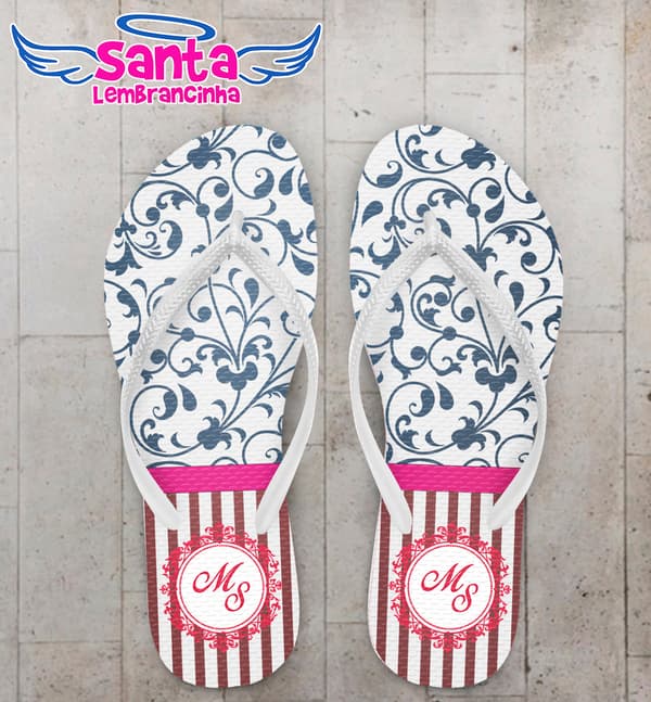 Chinelo Casamento Listrado com Arabesco COD 5995