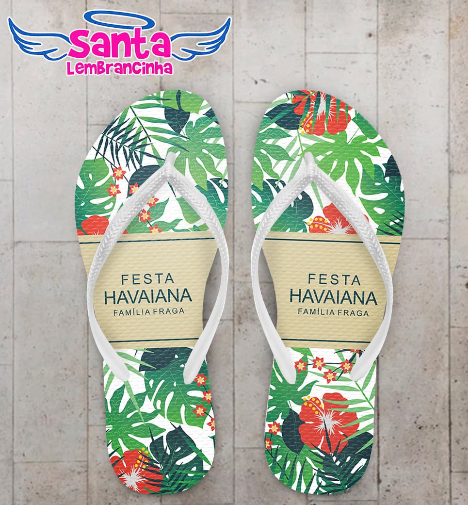 Chinelo Festa Havaiana Fundo Floral COD 6079