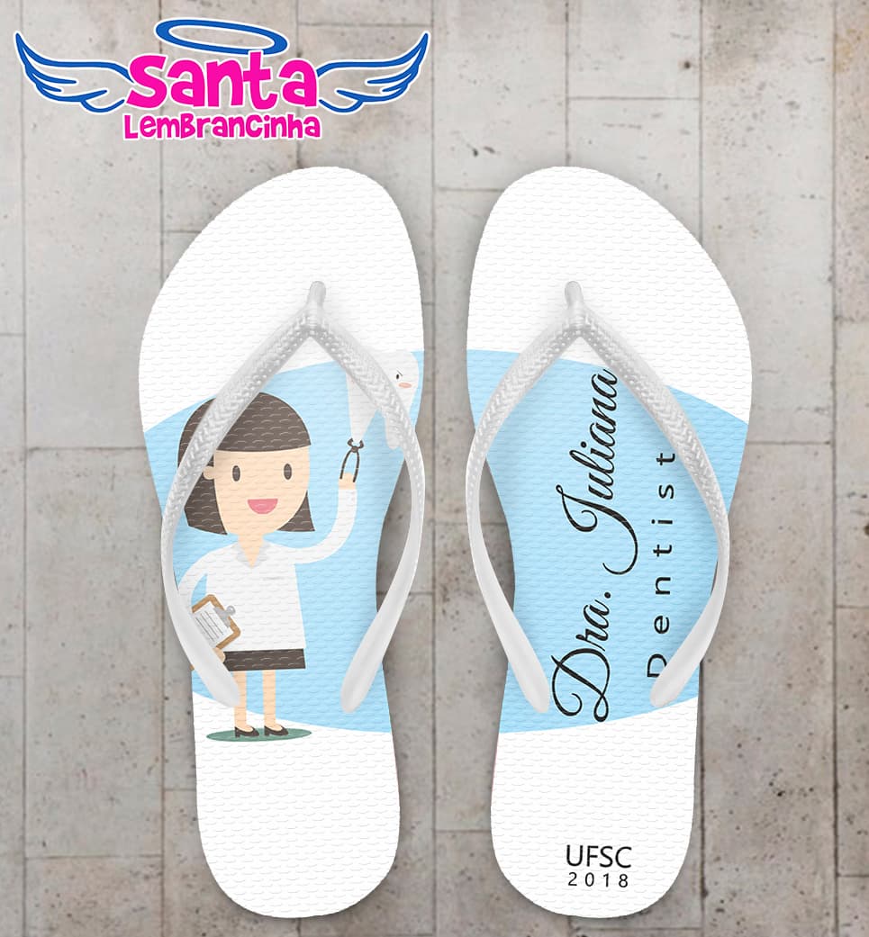 Chinelo Formatura Odontologia com Caricatura COD 6112
