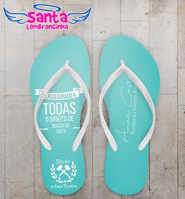 Chinelo Formatura Direito Fundo Tiffany COD 6015