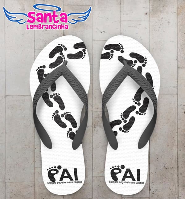 Chinelo Dia dos Pais com Pegadas COD 6116