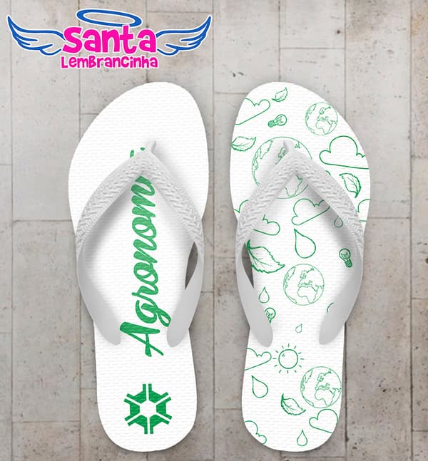 Chinelo Formatura Agronomia com Ícones COD 6104