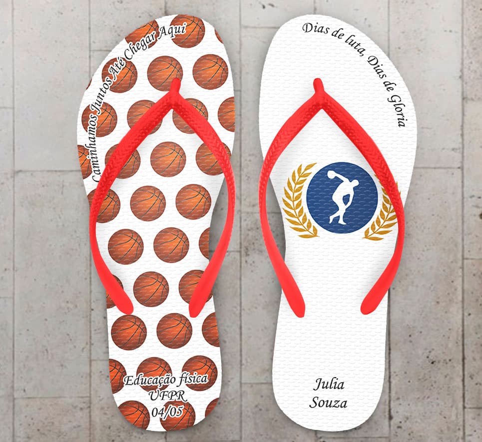 Chinelo Formatura Educação Física com Bolas de Basquete COD 6113