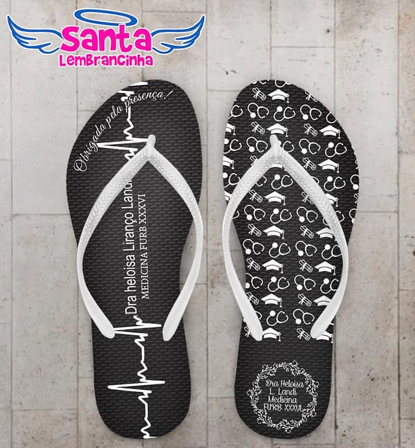 Chinelo Formatura Medicina Batimentos e Monograma COD 6121