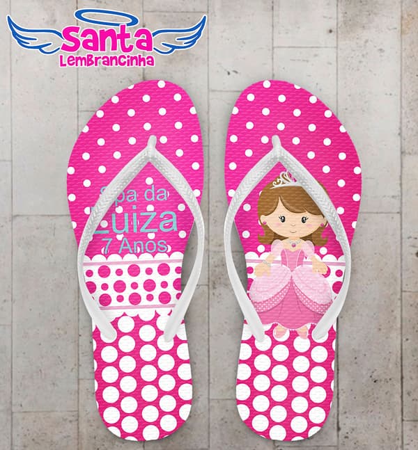 Chinelo Spa Infantil Fundo Rosa com bolinhas COD 5951