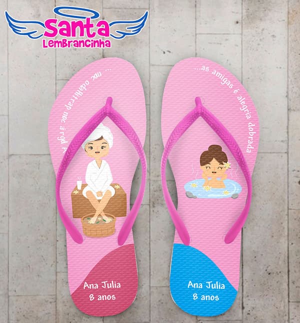 Chinelo Spa Infantil Fundo Rosa COD 5949
