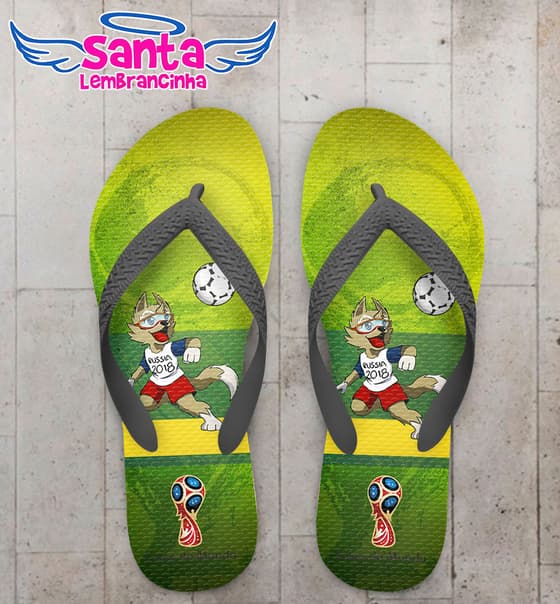 Chinelo Copa do Mundo Mascote Zabivaka COD 5932