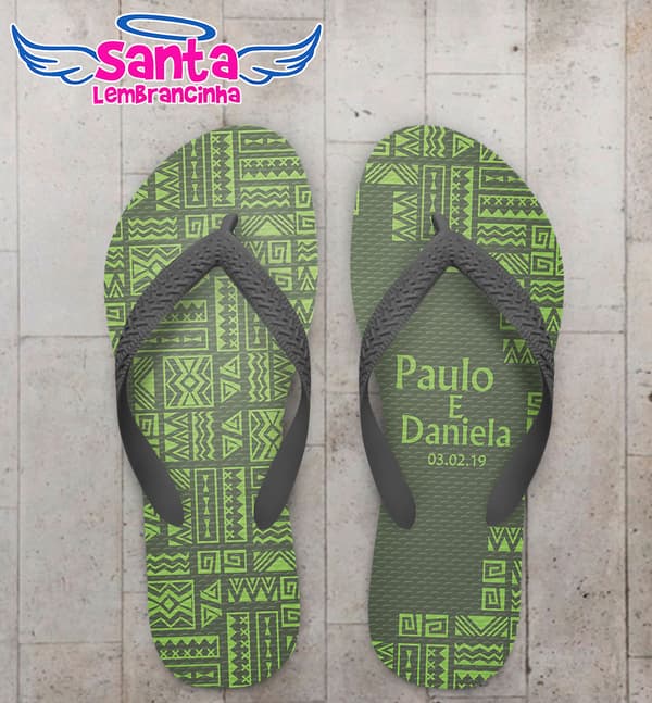 Chinelo Casamento Arabesco Verde COD 6004