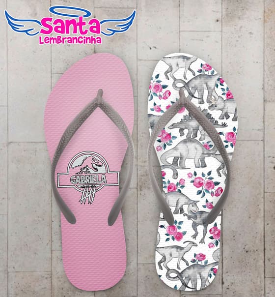 Chinelo Infantil Dinossauro Cute Rosa COD 5894