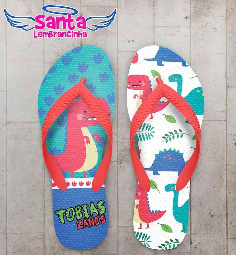 Chinelo Festa Infantil Dinossauro Azul COD 5890