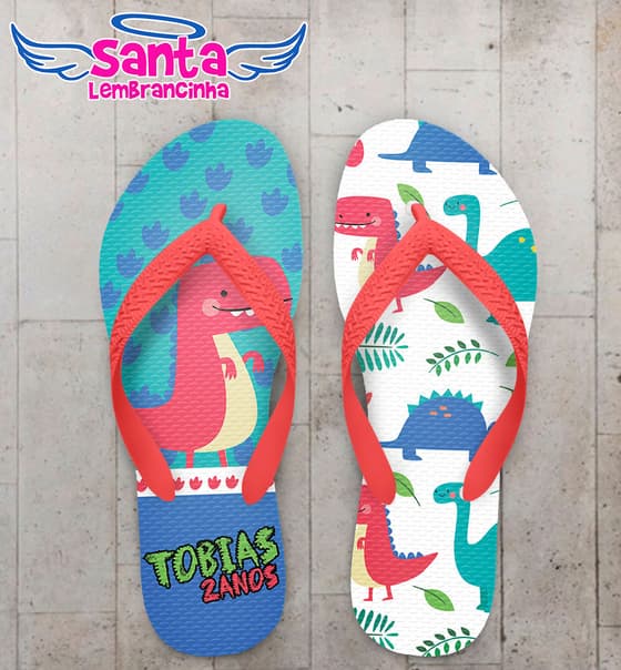 Chinelo Festa Infantil Dinossauro Azul COD 5890