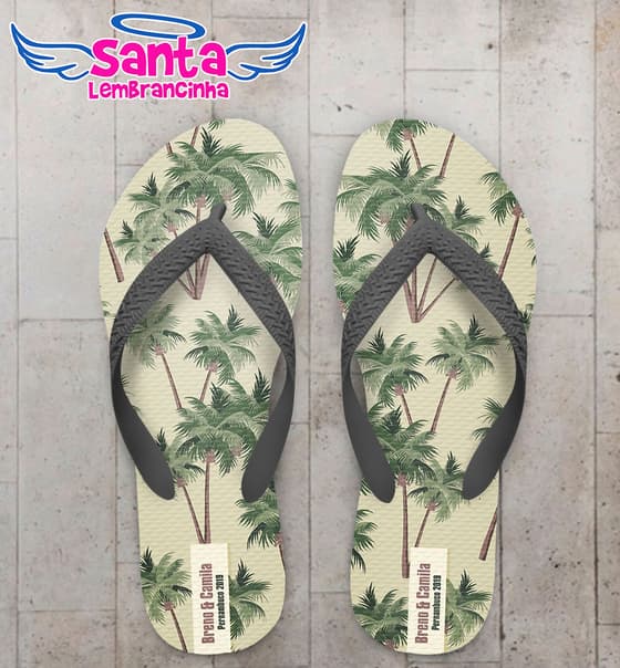 Chinelo Casamento Fundo com Coqueiros COD 6009