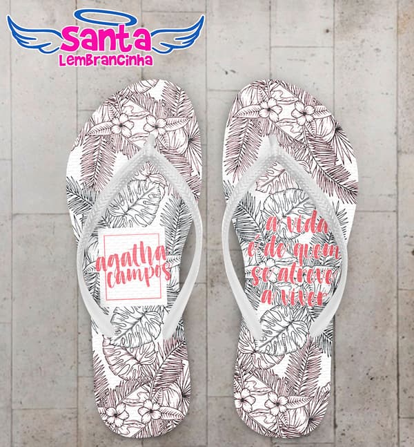 Chinelo 15 Anos Fundo Floral COD 6000