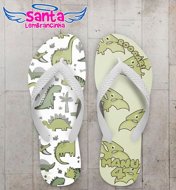 Chinelo Infantil Dinossauro Cute Verde COD 5896