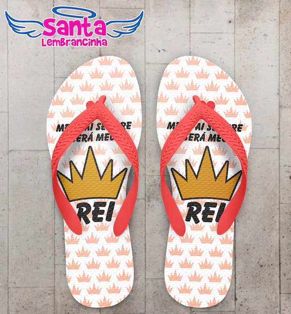 Chinelo Personalizado Dia dos Pais com Frase e Coroa COD 6192