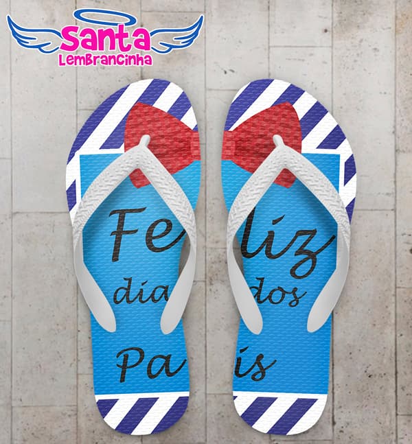 Chinelo Personalizado Dia dos Pais Listrado com Laço COD 6228