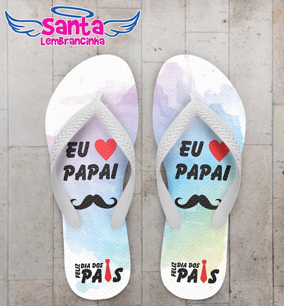 Chinelo Personalizado Dia dos Pais com Fundo Aquarela COD 6203
