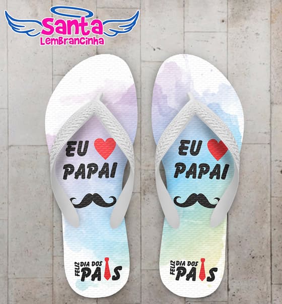 Chinelo Personalizado Dia dos Pais com Fundo Aquarela COD 6203