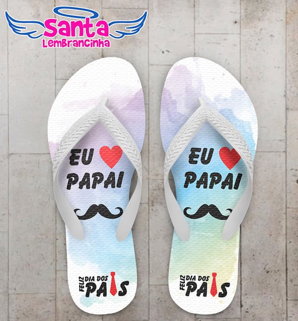 Chinelo Personalizado Dia dos Pais com Fundo Aquarela COD 6203