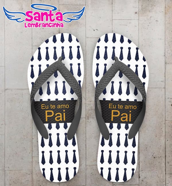 Chinelo Personalizado Dia dos Pais com Gravatas COD 6196