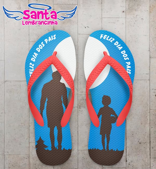Chinelo Personalizado Dia dos Pais Silhueta Pai e Filho COD 6208