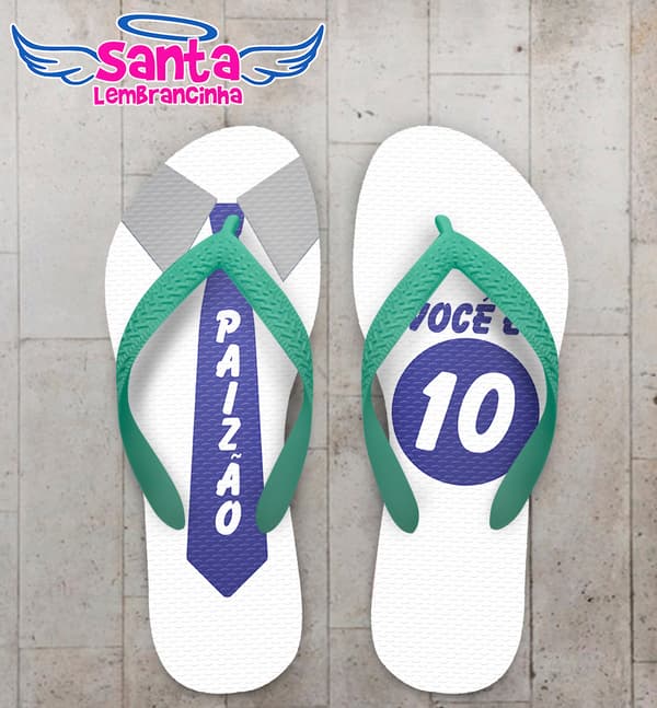 Chinelo Personalizado Dia dos Pais Pai nota 10 COD 6253