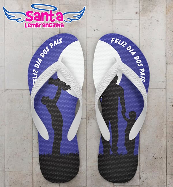 Chinelo Personalizado Dia dos Pais Silhueta Pai e Filho COD 6217