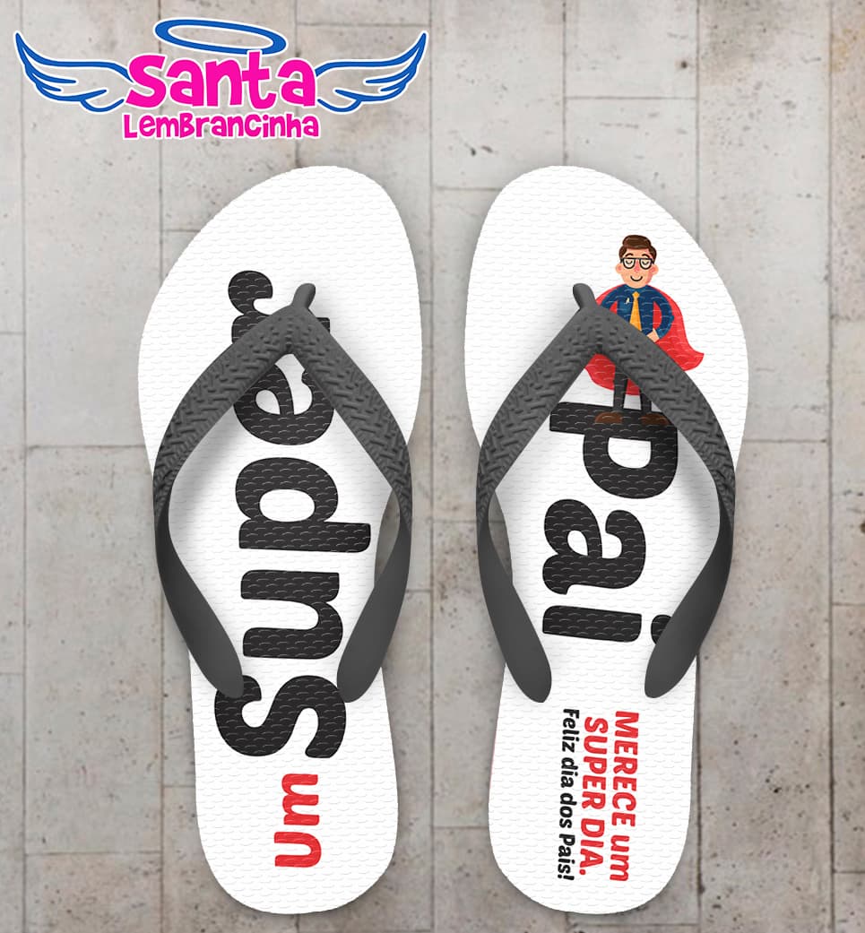 Chinelo Personalizado Dia dos Pais Super Pai COD 6195