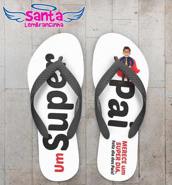 Chinelo Personalizado Dia dos Pais Super Pai COD 6195
