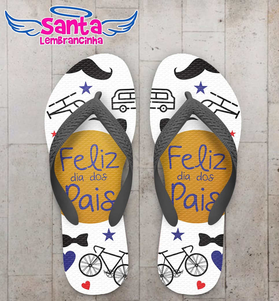 Chinelo Personalizado Dia dos Pais com Ícones COD 6247