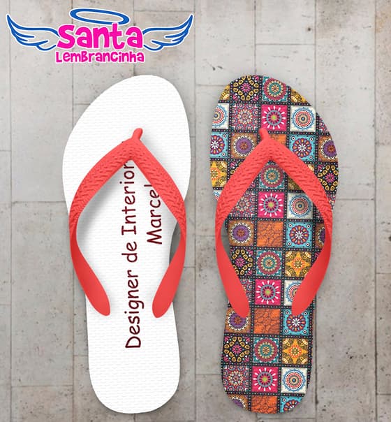 Chinelo Personalizado Formatura Designer de Interiores com Azulejos COD 6256