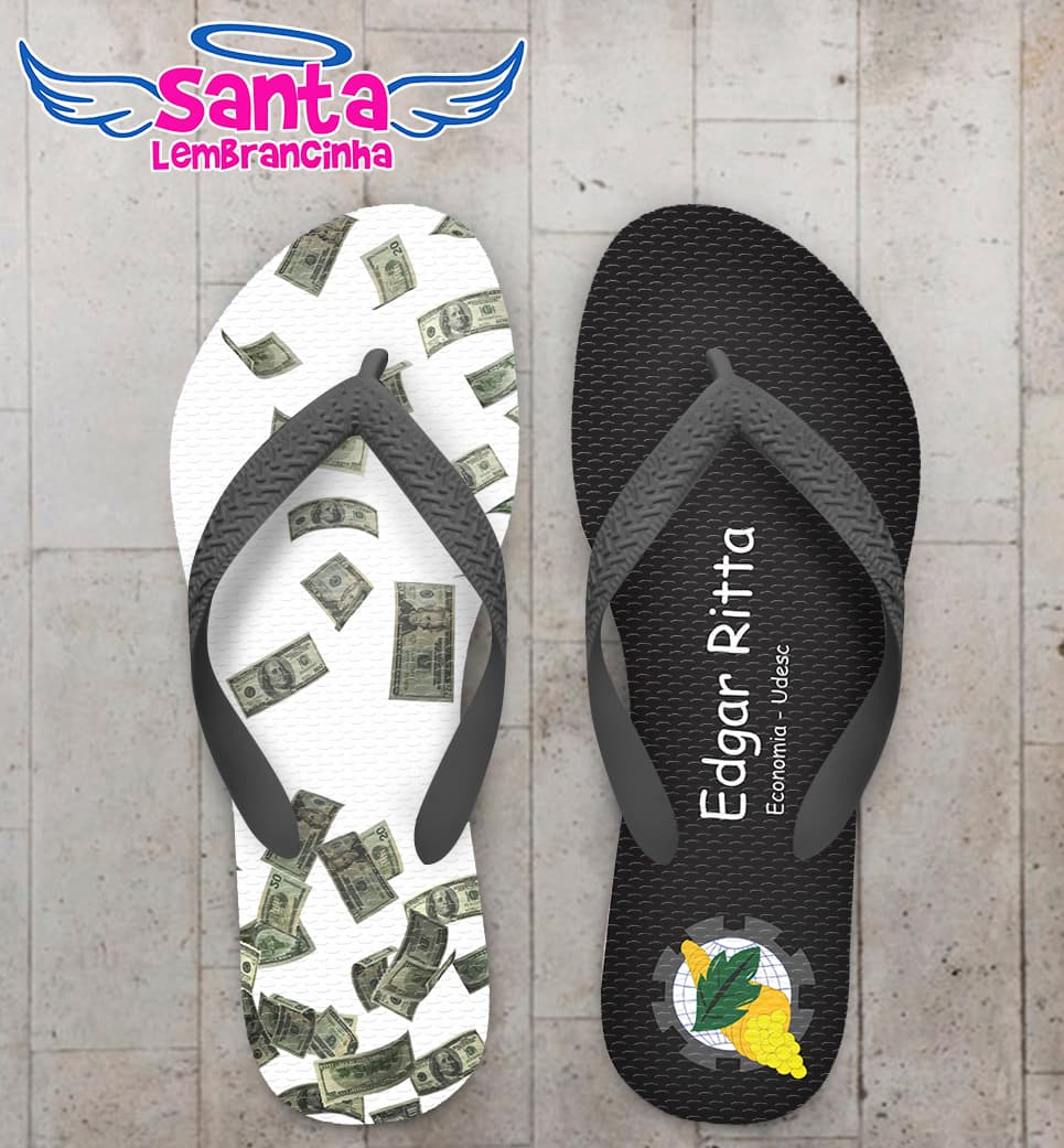 Chinelo Personalizado Formatura Economia com Dinheiro COD 6258