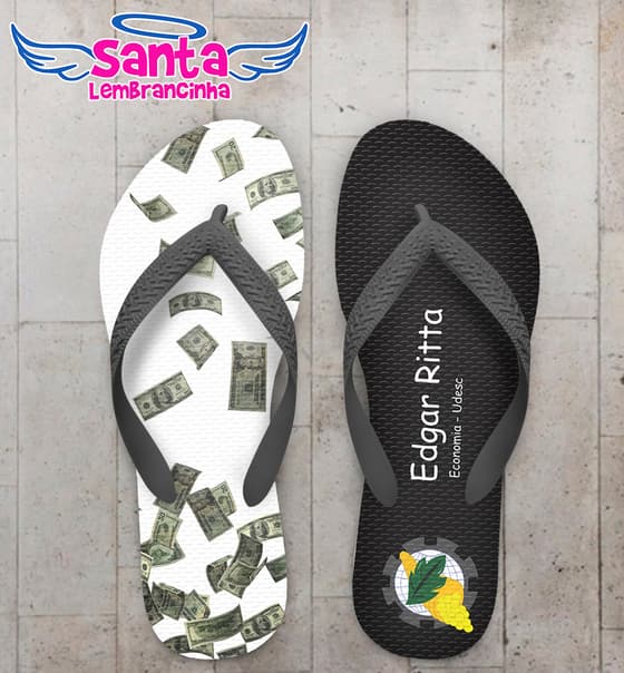 Chinelo Personalizado Formatura Economia com Dinheiro COD 6258