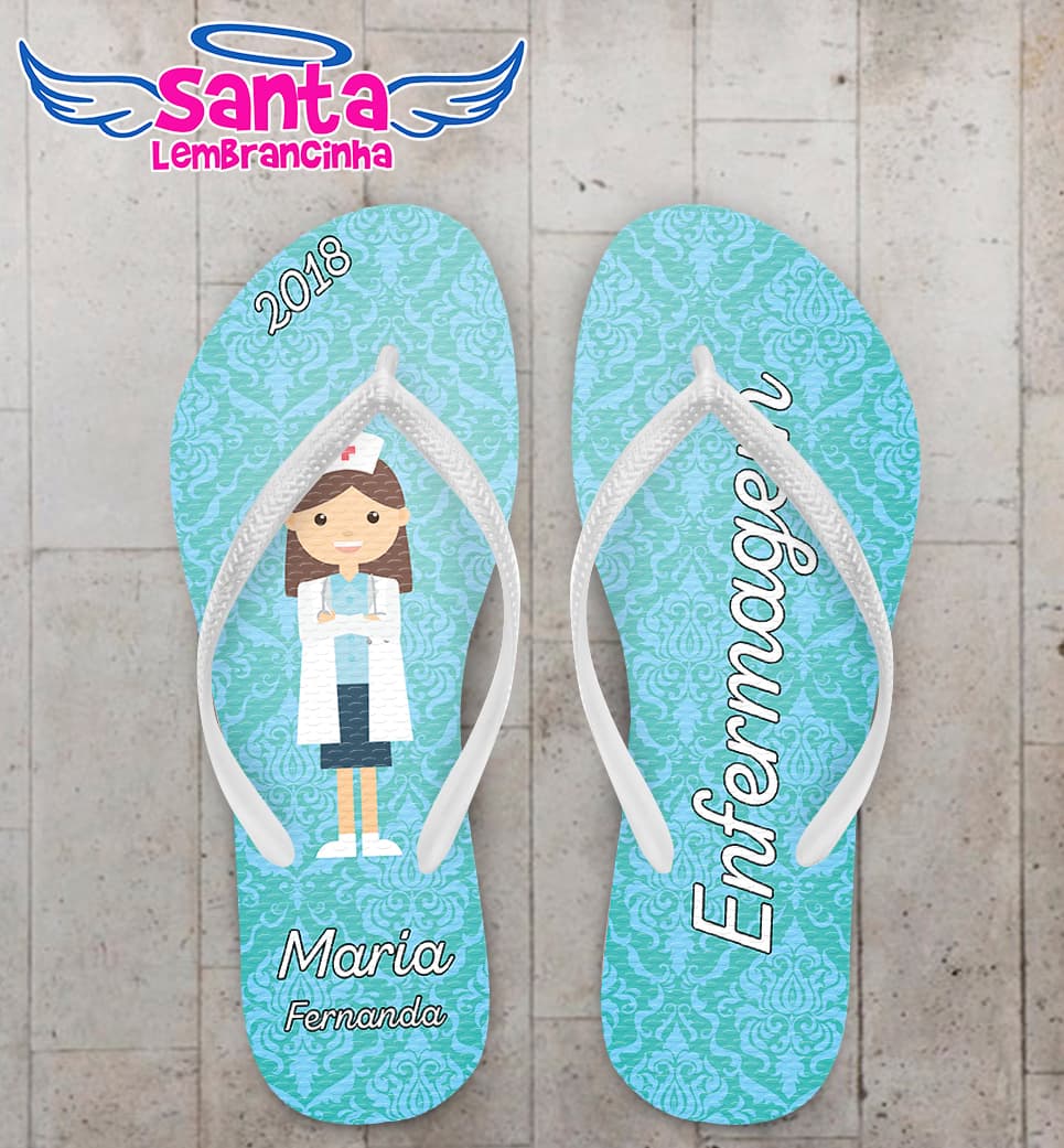 Chinelo Personalizado Formatura Enfermagem com Arabesco COD 6260