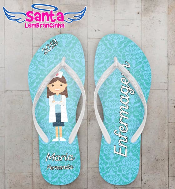Chinelo Personalizado Formatura Enfermagem com Arabesco COD 6260