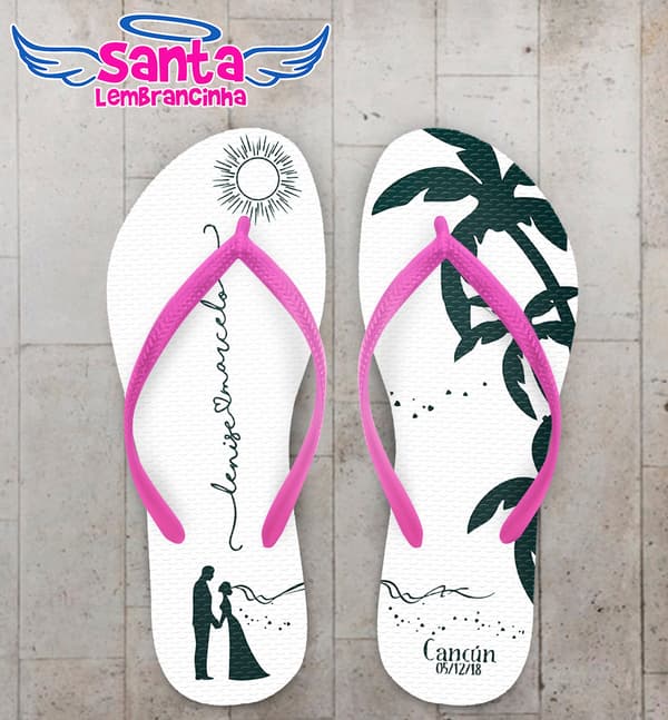 Chinelo Personalizado Casamento na Praia COD 6329