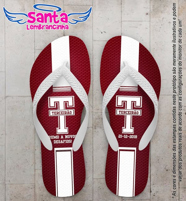 Chinelo Personalizado Terceirão Bordo com Listra COD 6318